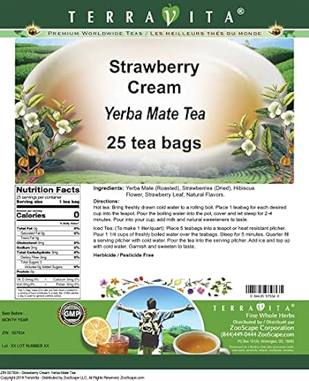 Strawberry Cream Yerba Mate Tea (25 tea bolsas, ZIN: 557934) - 2 Pack 178233350
