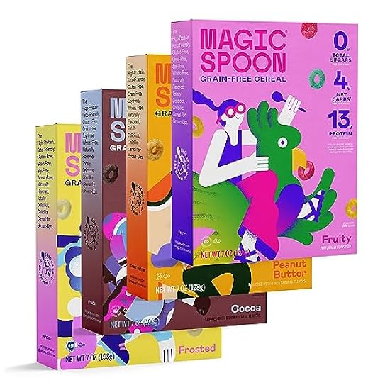 Magic Spoon Cereal, Variety 4-Pack of Cereal - Keto & L