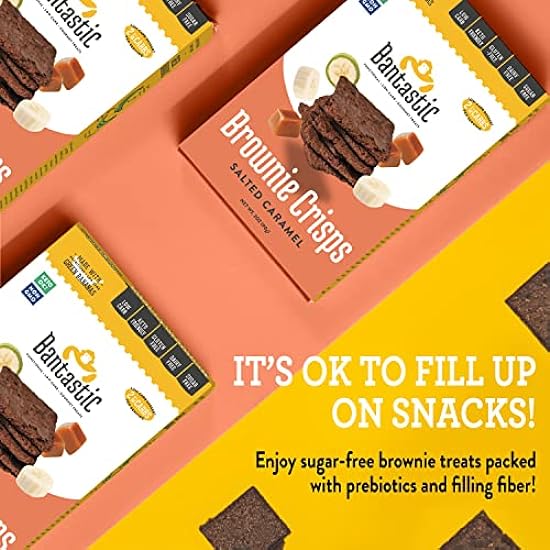 Bantastic Brownie Keto Snack, Salted Caramel Crisps - Crunchy Thin, Naturally Sweet Sin azúcar Brownies Snack, Sin gluten, Low Carb, Dairy Free, 3 Oz Ea (Pack of 6) 360929901