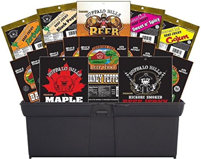 Buffalo Bills 16-Piece Carne de res Jerky Sampler Gift Tool Box (filled with 16 assorted Carne de res jerky packs) 995241448