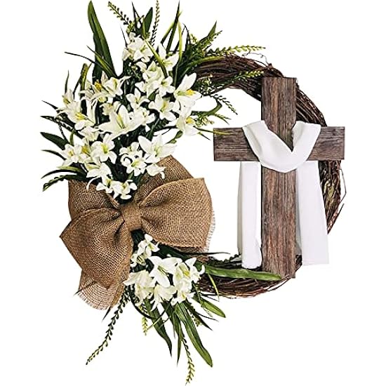 Bowknot Easter Bunny Decor Cross Lily Simulation Easter