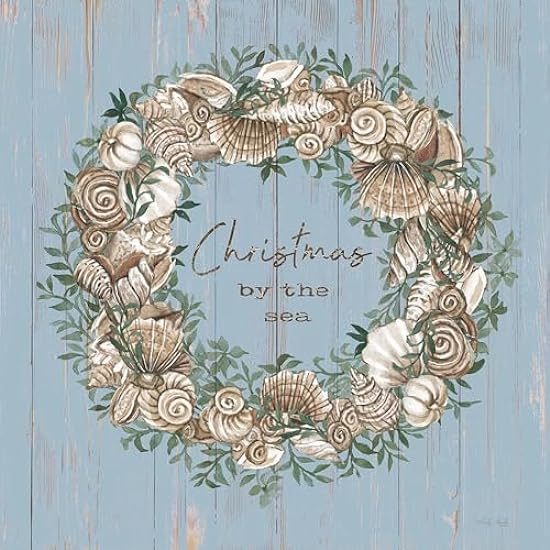 Christmas by the Sea Wreath Poster Print - Cindy Jacobs (12 x 12) 614708253