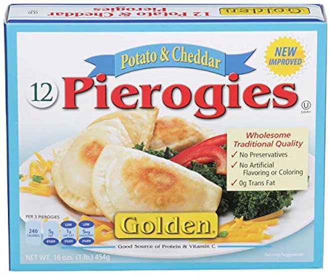 Golden Potato and Cheddar Cheese Pierogies, 16 Ounce -- 12 per case. 758440841