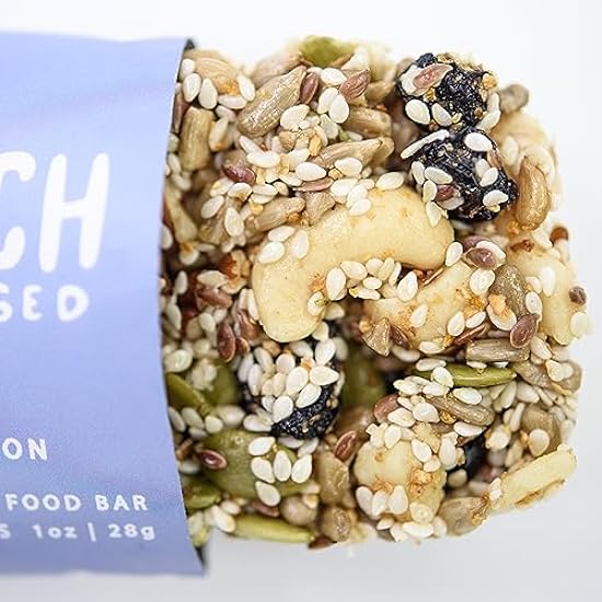 Raw Crunch Bar (Box of 12) - Organic Blueberry Lemon - Sin gluten, Grain Free, Dairy Free, Low Carb, Low Sugar, Paleo, Plant Based Protein,150 Calorie Real Food Bar 649383246