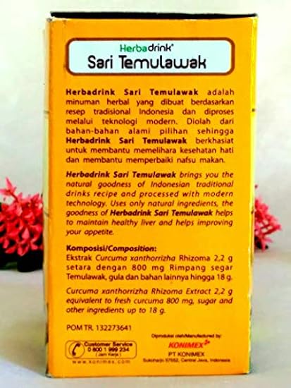 Herbadrink Sari Temulawak (Curcuma) Tea 5-ct, 90 Gram (4 pack) 278971874
