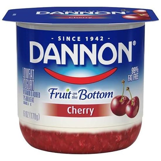 Dannon Fruit on the Bottom Cherry Yogurt, 6 Ounce -- 12