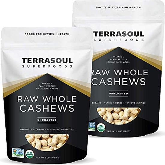 Terrasoul Superfoods Organic Raw Whole Cashews, 4 Pounds 654759856