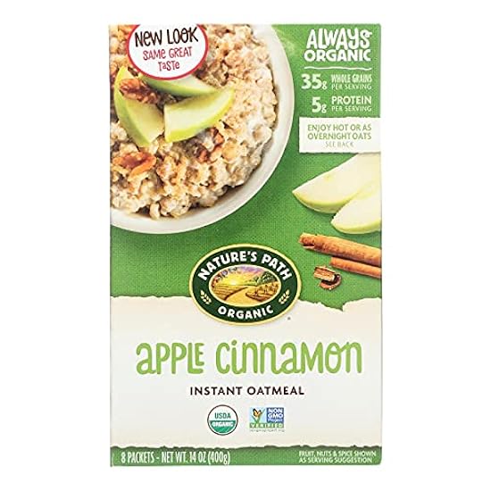 Natures Path Organic Apple Cinnamon Hot Oatmeal, 14 Ounce - 6 per case. 612583095