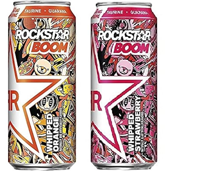 Rockstar Boom Energy Variety Pack - Whipped Orange and 