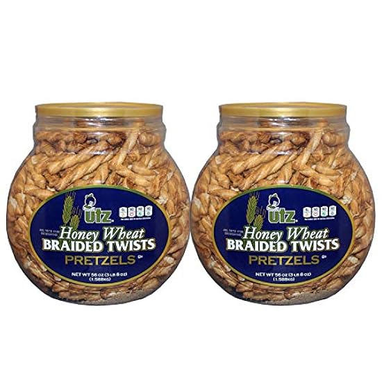 Utz Honey Wheat Braided Pretzels Barrel 56 oz. (pack of