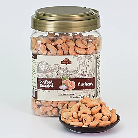 LAFOOCO Salted Roasted Cashews Premium Cashews Vegan Snacks, Rich in Nutrients, Protein, Fiber, Vitamins, Great Gift for Friend, Grandparent on Any Celebration, Birthdays, Coupon (35.27 oz) 923713008