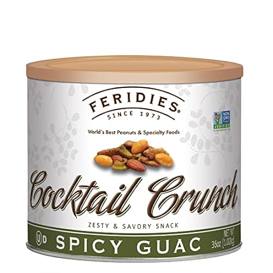 HERIDÍAS - Cocktail Crunch Buffalo and Spicy Guac Snack Mix, 36 Ounce Resealable Can of Snack Mix For Parties and Gatherings 233180397