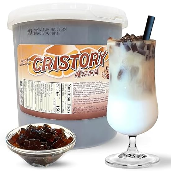 CRISTORY Café Flavor Jelly Boba Jar (7.27 lbs), Authent