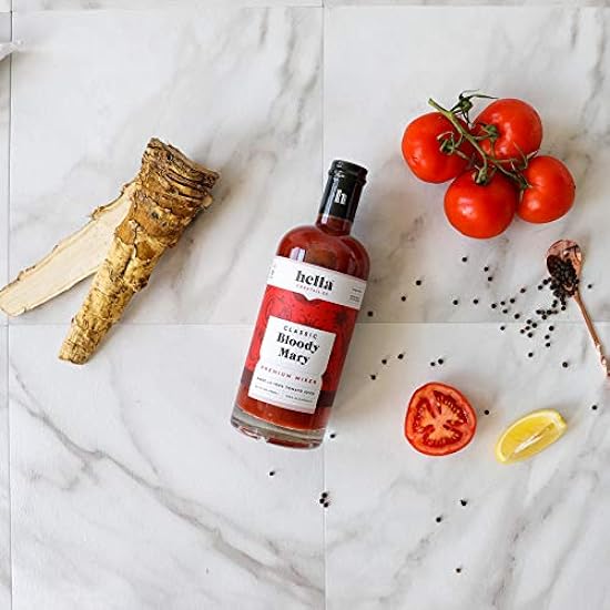 Hella Cocktail Co. | Bloody Mary Cocktail Mixer, 750 ml | All Natural Bloody Mary Mixer made with Real Horseradish and 100% Tomato Juice | Perfect for Holiday Cocktail Drinks (Case of 6) 994380550