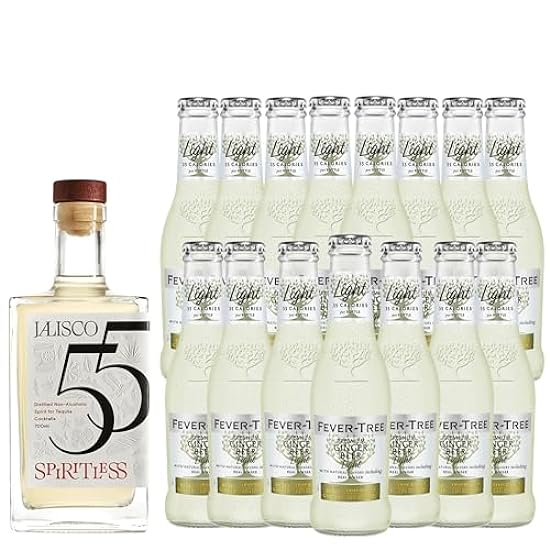 Spiritless Jalisco 55 Distilled Non-Alcoholic Tequila Bundle with Fever Tree Light Ginger Beer - Mexican Mule - Premium Zero-Proof Liquor Spirits for a Refreshing Experience | 15 PACK 658127224