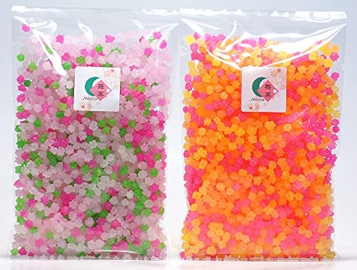 Mayca Konpeito Crystal Japanese Tiny Sugar Candy Big bag set Total 1000g (2.2 lbs) (Sakura & Cosmos) 465275042