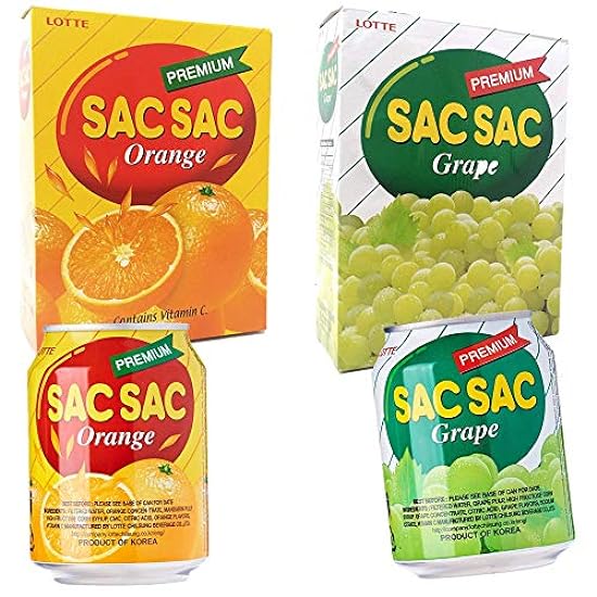 Korean Best Variety Energy Drink Box Deal - SACSAC, RICE PUNCH, PEAR JUICE - (SACSAC ORANG + GRAPE, 24 CANS) 772347349