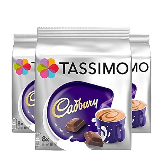 Tassimo Cadbury Chocolate caliente X3 Packs, Total 24 T