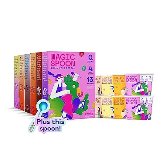 Magic Spoon Cereal, Variety 6-Pack of Cereal & Variety 8-Pack of Cups I Keto & Gluten and Grain Free Lifestyles 387148560
