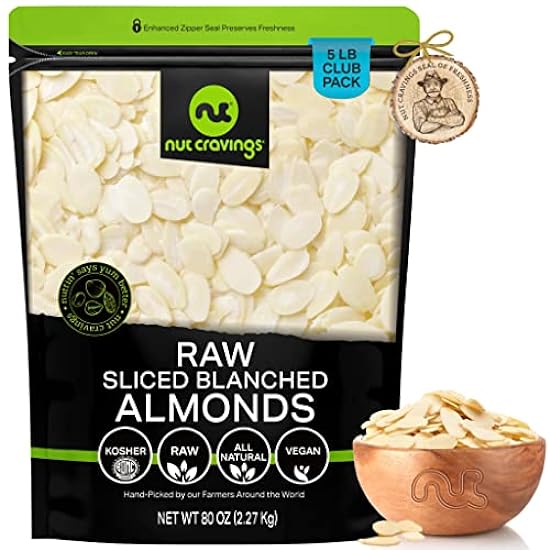 Nut Cravings - Blanched Sliced Almonds - Raw, Superior 