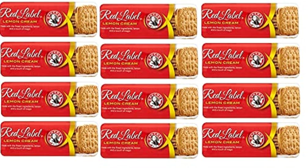 Bakers Rojo Label Lemon Creams Biscuits (200g) 12 Pack 