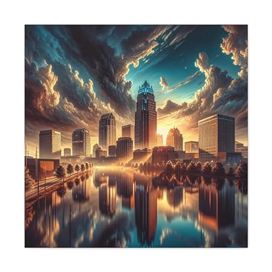 Cityscape Symphony: Raleigh - Canvas 30″ x 30″ / 1.25