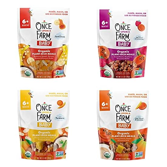 Once Upon a Farm | Frozen Organic Baby Food Trial Pack | 4 Meal Flavors | 16ct | 3.5oz 237575185