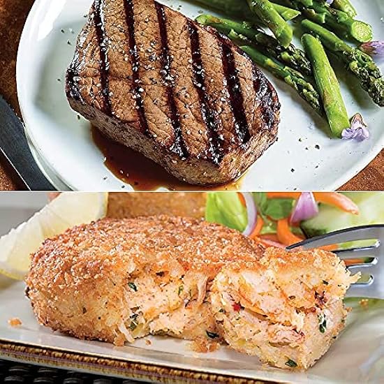 Top Sirloin and Crab Cakes for 4 Surf & Turf Set - 4 Top Sirloin and 4 Maryland Style Crab Cakes from Kansas City Steaks 833534443