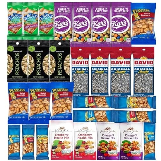 GRAB-A-SNACK 30-Nuts Variety Box: Great for Parties! Th