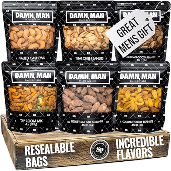 Nuts Gift Basket for Men - 6 Unique Flavors, Great Gift