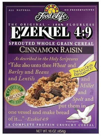 Food For Life Ezekiel 4:9 - OrganicCinnamon Raisin Granola Cereal, Vegan, 16 oz (Pack of 4) by Ezekiel 20874466