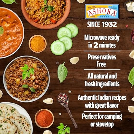 Ashoka Ready to Eat Indian Meals Since 1930, 100% Vegetarian Palak Paneer, All-Natural Traditionally Cooked Indian Food, Plant-Based, Gluten-Free and with No Preservatives, 10 Ounce (Pack of 5) 120044737