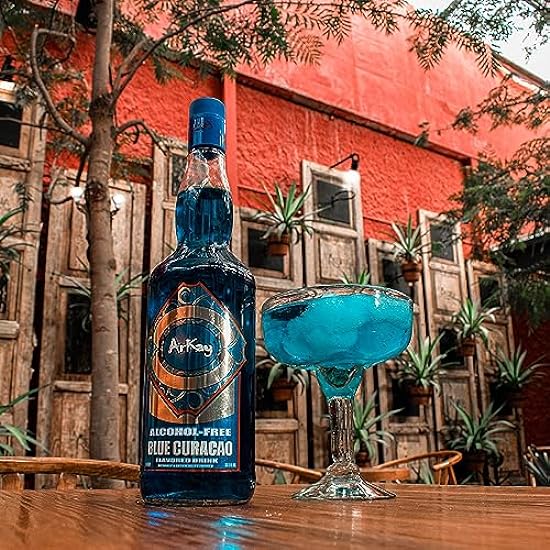 ArKay No alcohólico Blue Curacao Flavored Drink - Blue Curacao Substitute - Since 2011-3 x 33.3 FL OZ Bottle Case 267406267